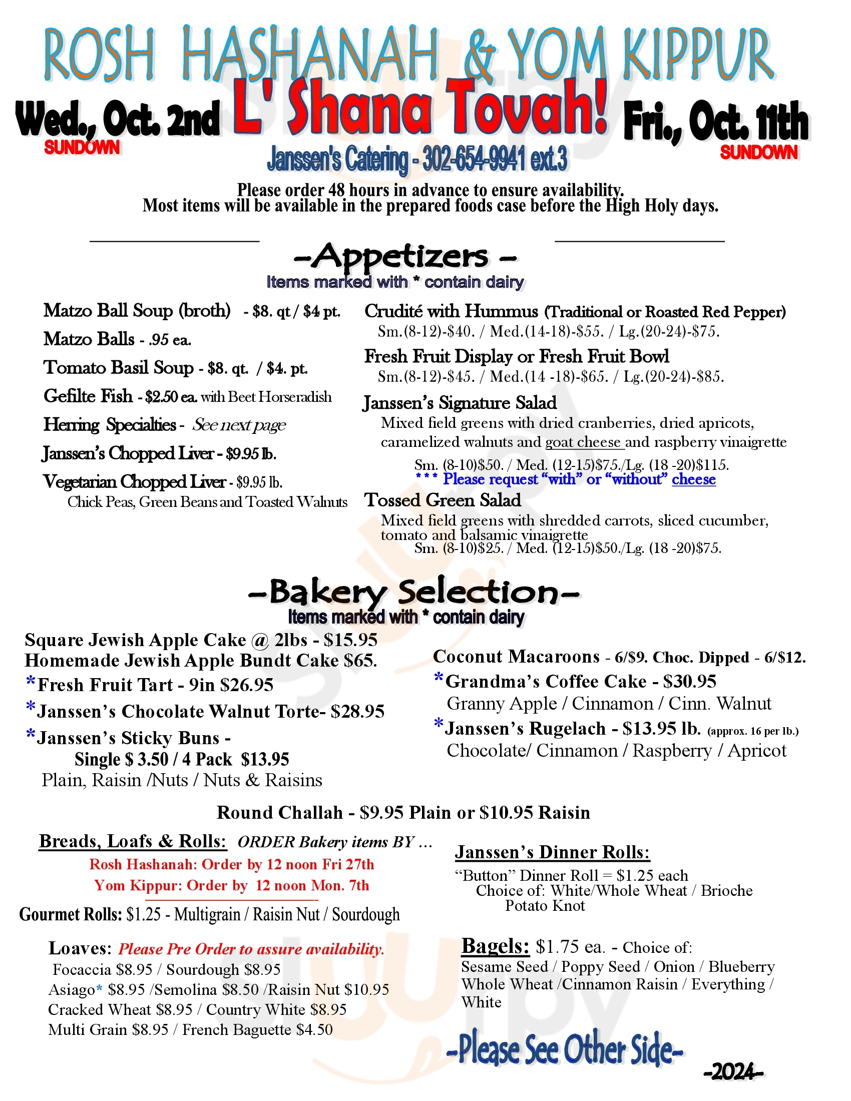 Main Menu - Janssen's Market