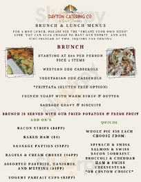 Dayton Tavern menu