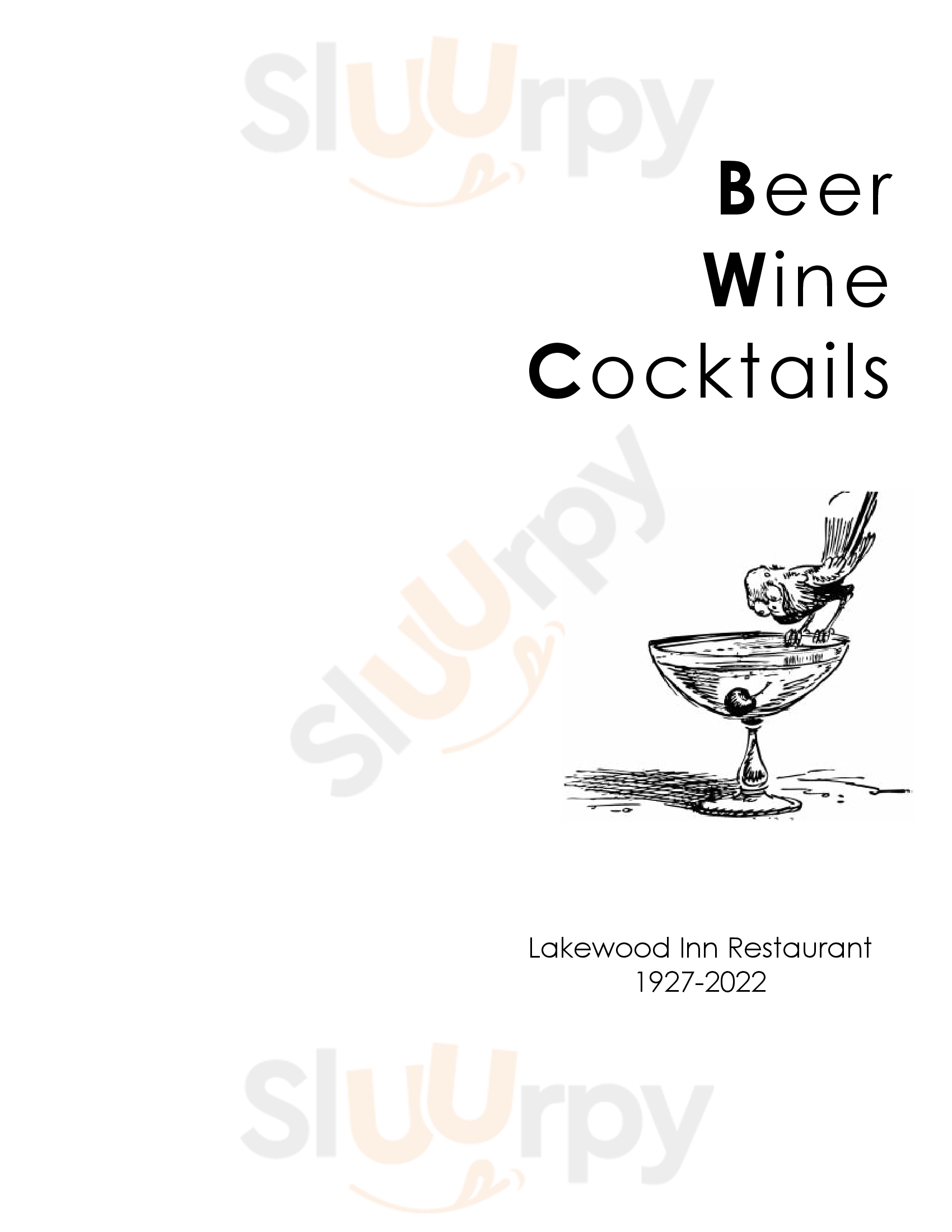 Main Menu - Lakewood Inn Restaurant