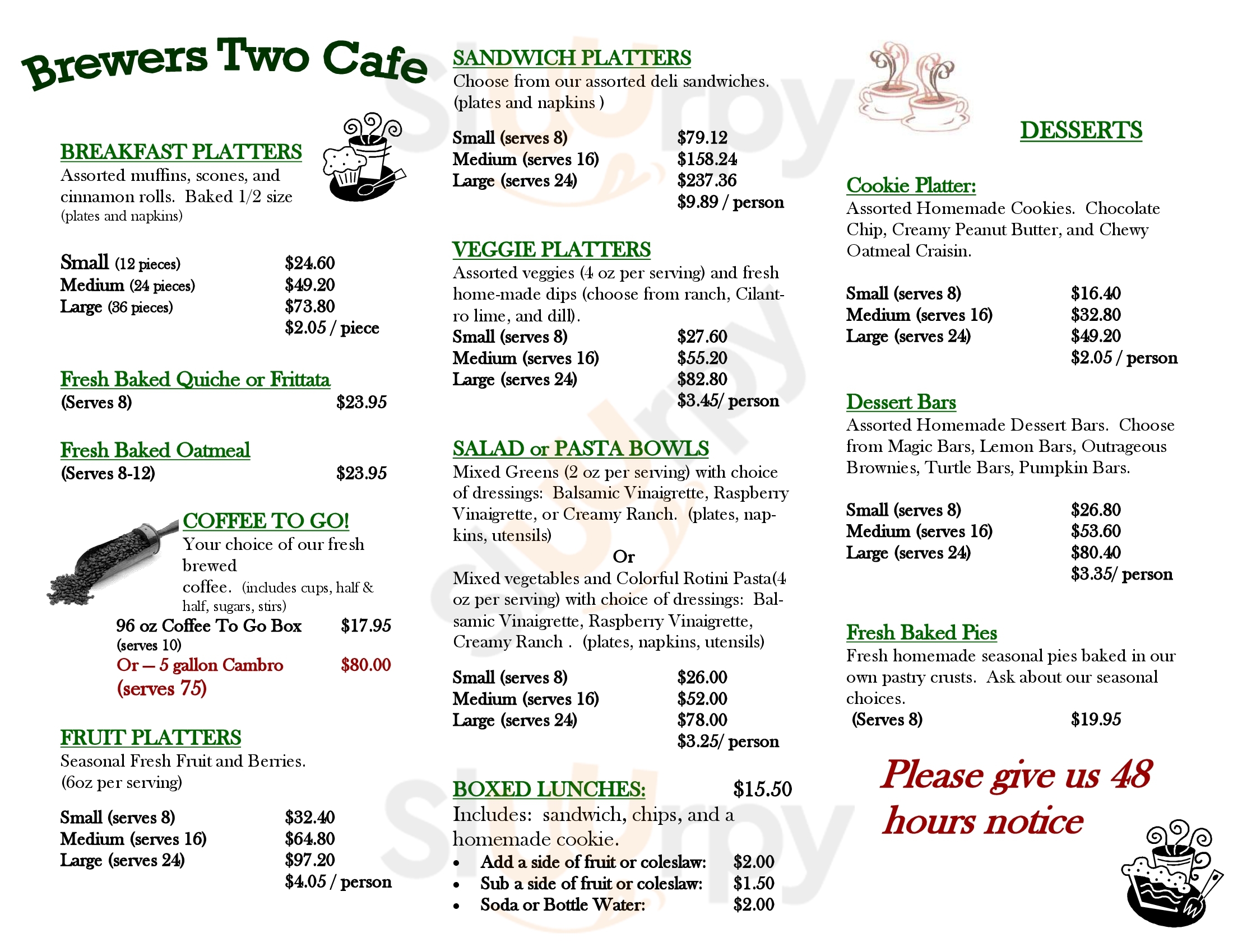 Brewers Coffee House Larkspur Menu - 1