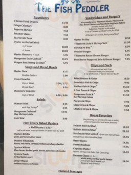 The Fish Peddler At Pacific Oyster menu