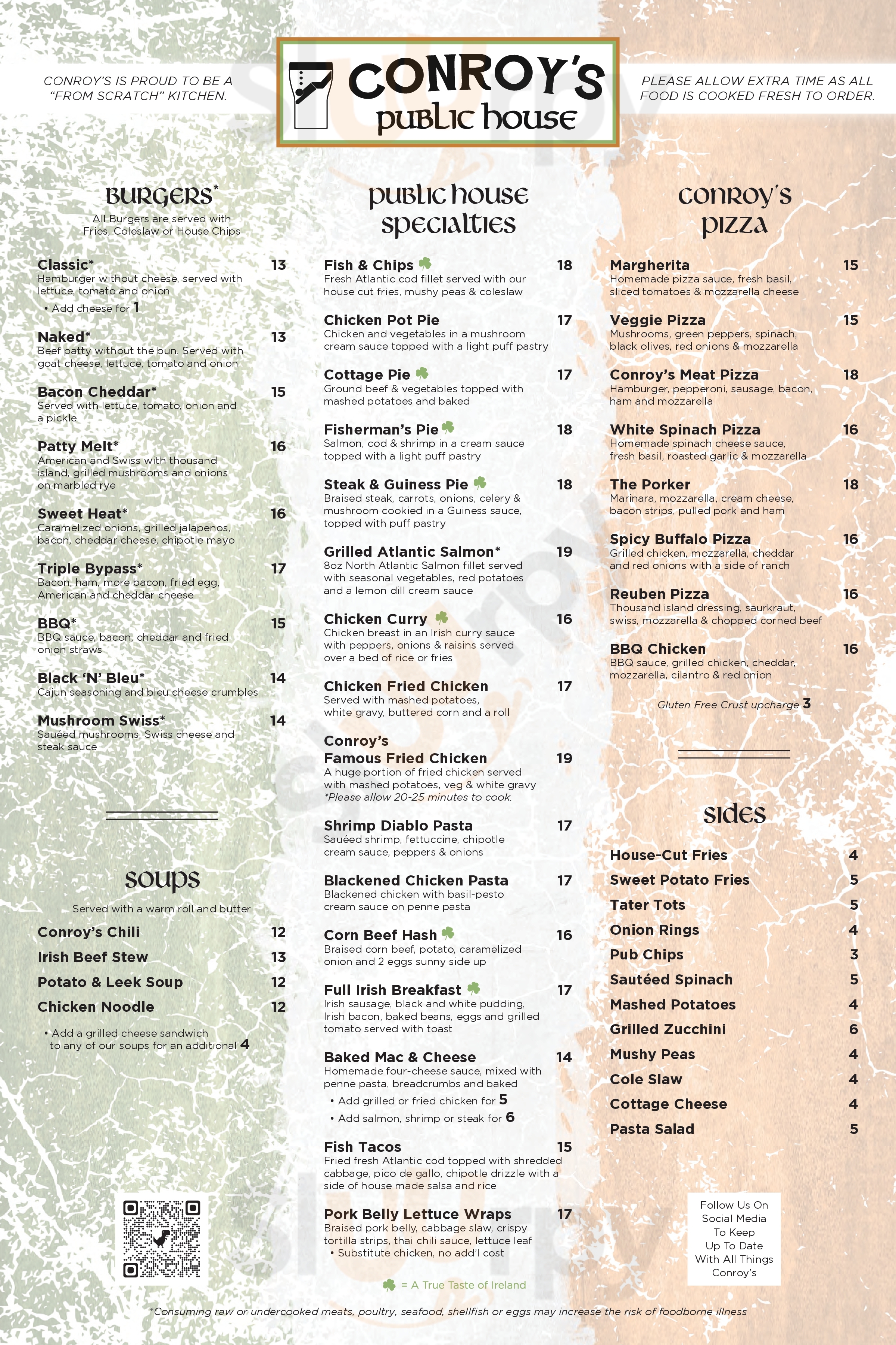 Conroy's Public House Westwood Menu - 1