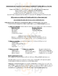 Friedensburg Country Restaurant menu