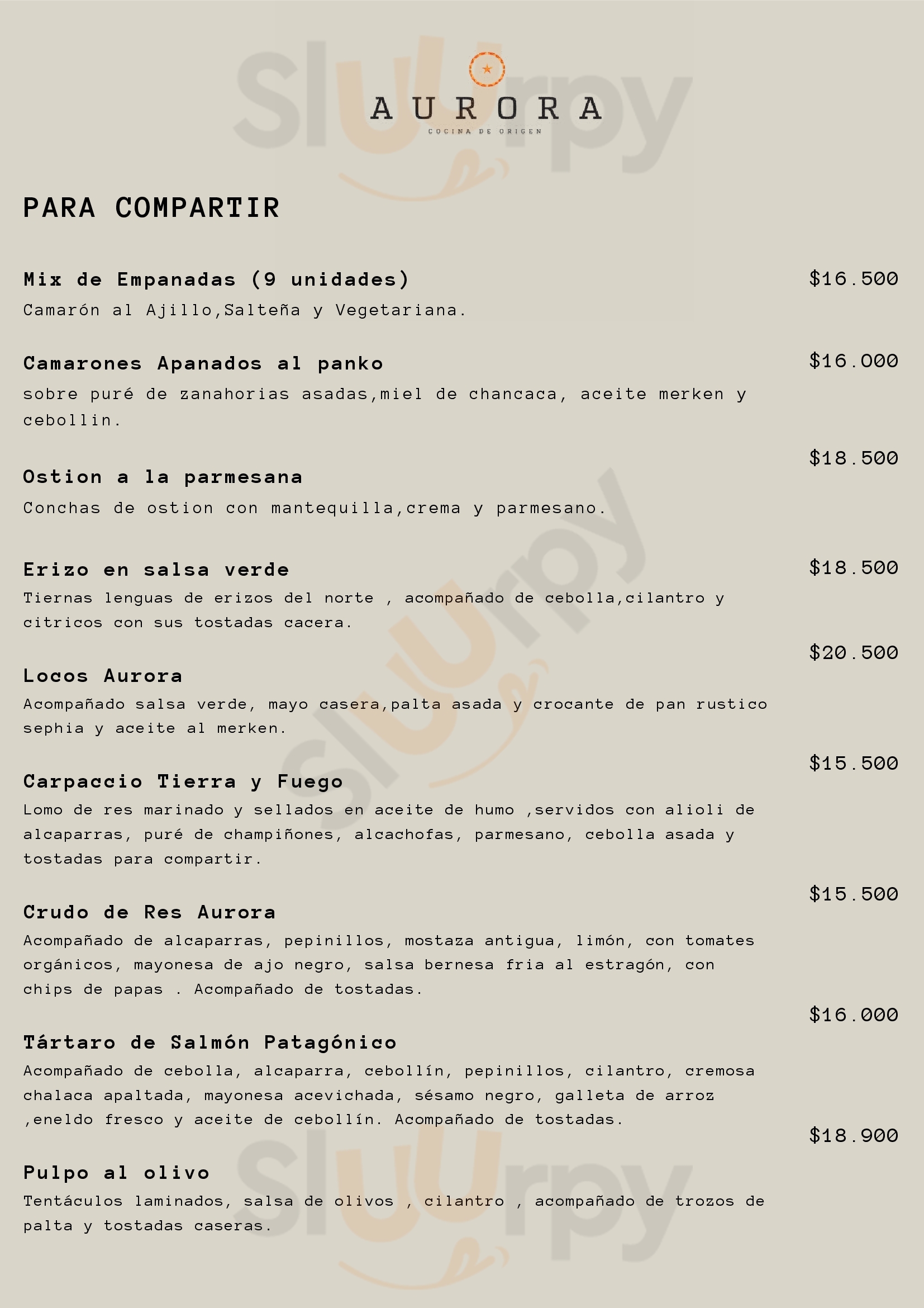 Restaurante Aurora Antofagasta Menu - 1