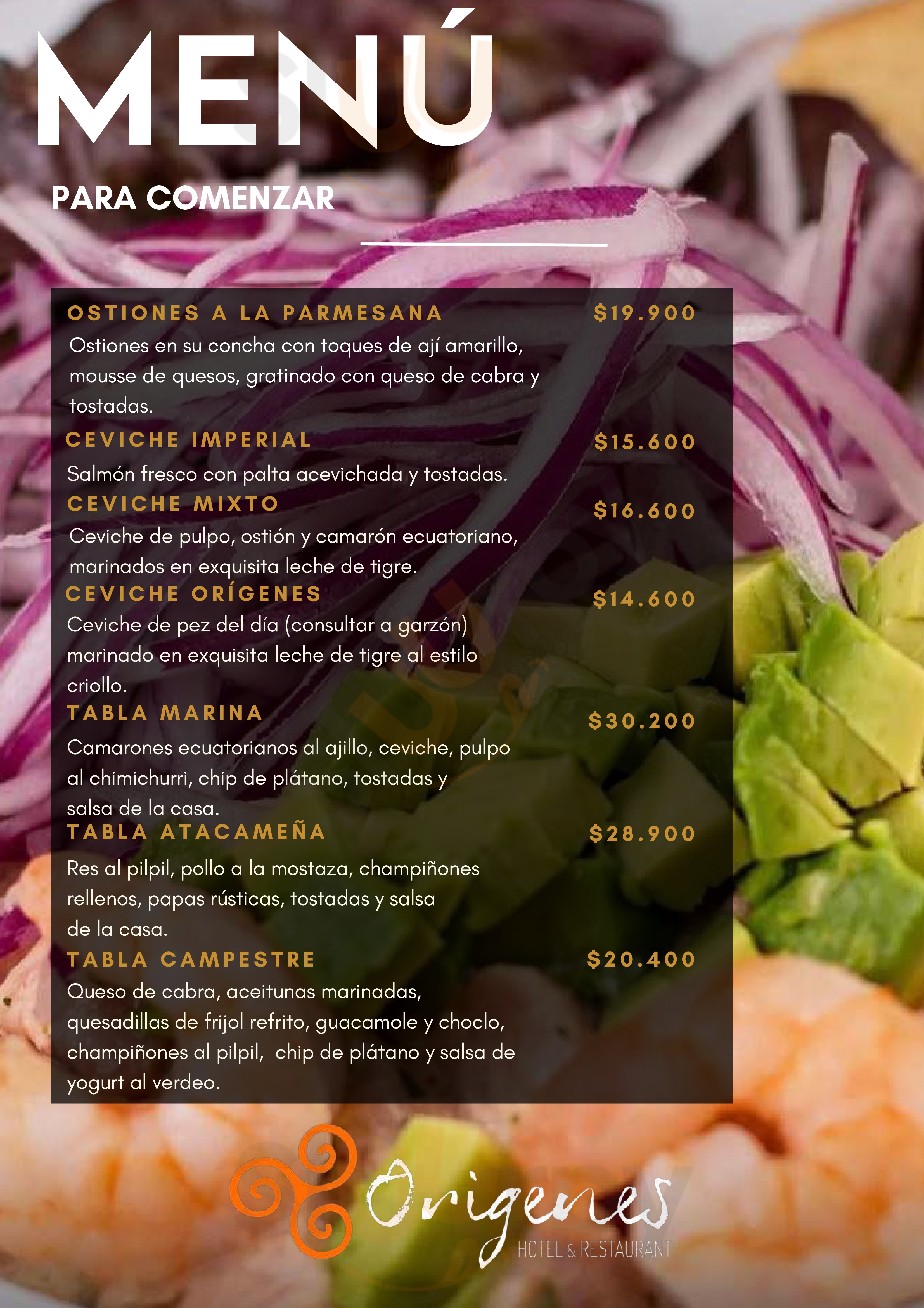 Hotel Origenes Vallenar Menu - 1