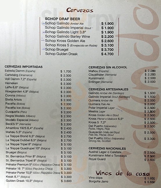 Galindo Santiago Menu - 1
