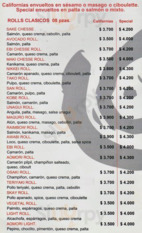 Aomori Nikkei & Sushi menu