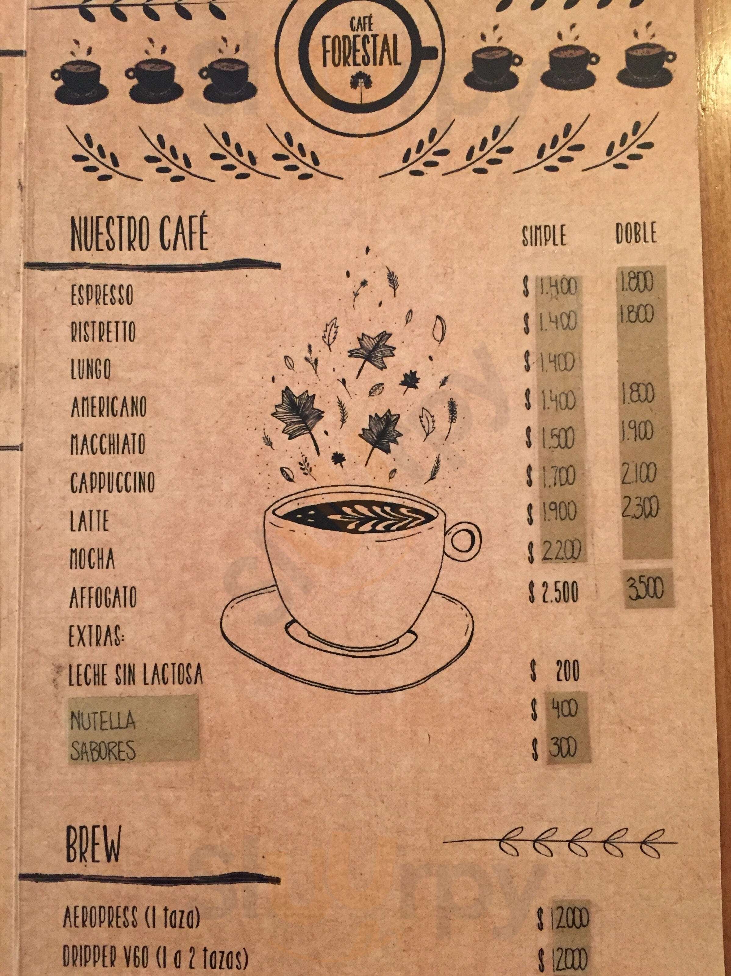 Café Forestal Santiago Menu - 1