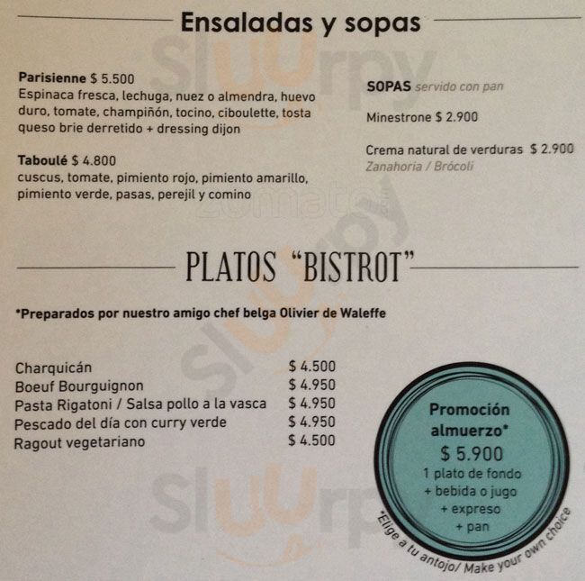 Mesie Quiltro Santiago Menu - 1