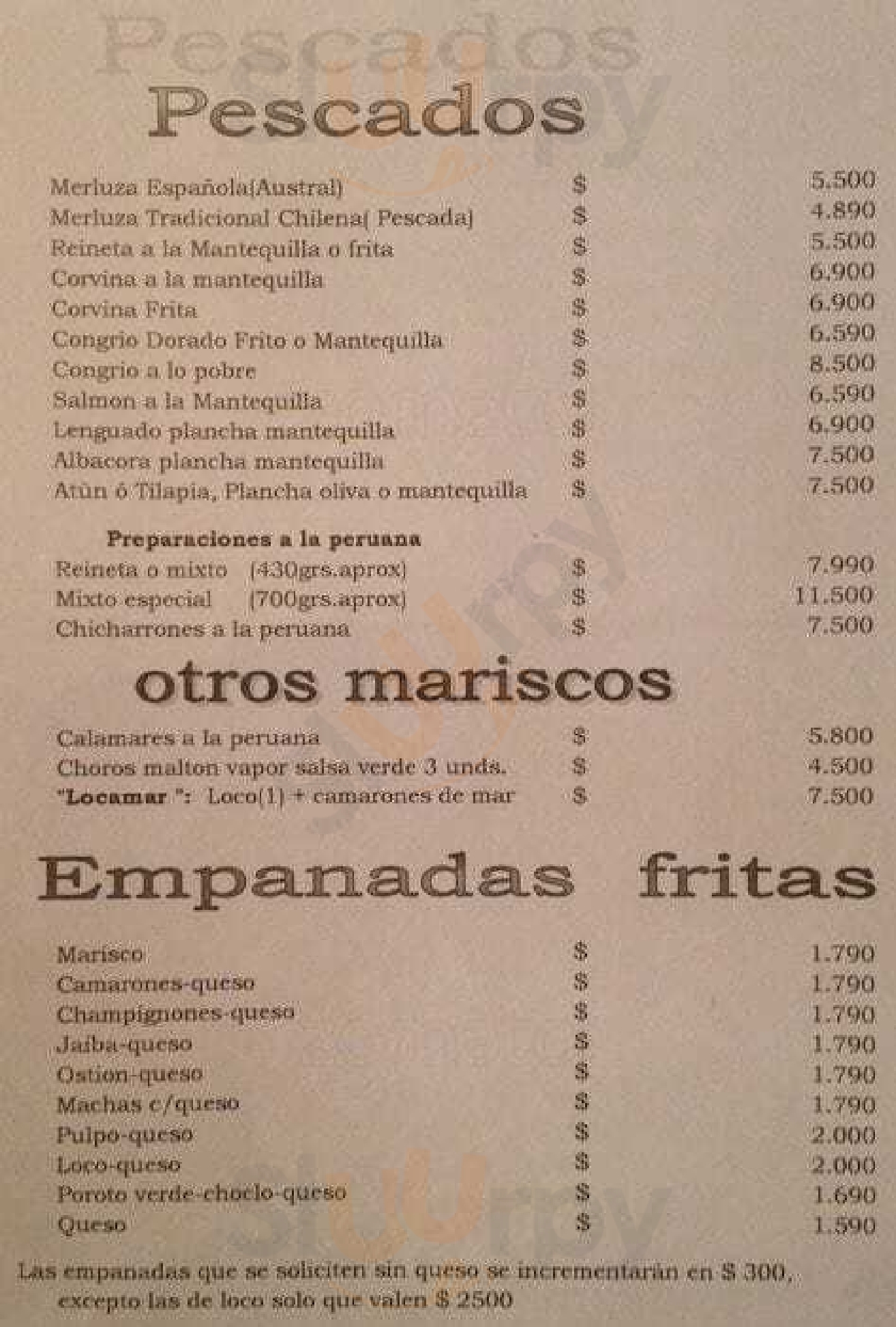 El Rincón De Azocar Santiago Menu - 1