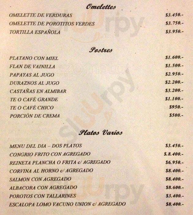 Bar Restaurant De La Unión Santiago Menu - 1