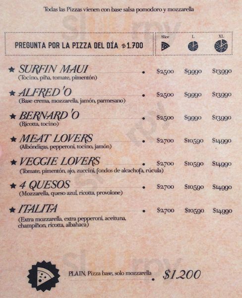 Italita Pizza Santiago Menu - 1