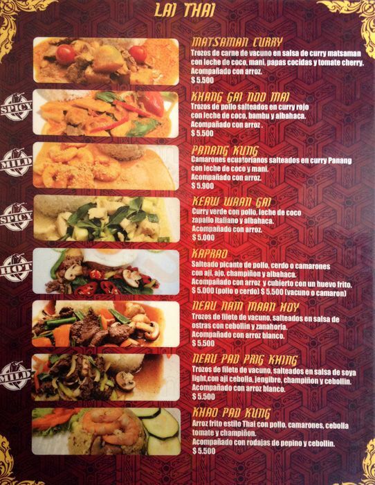 Lai Thai® Santiago Menu - 1