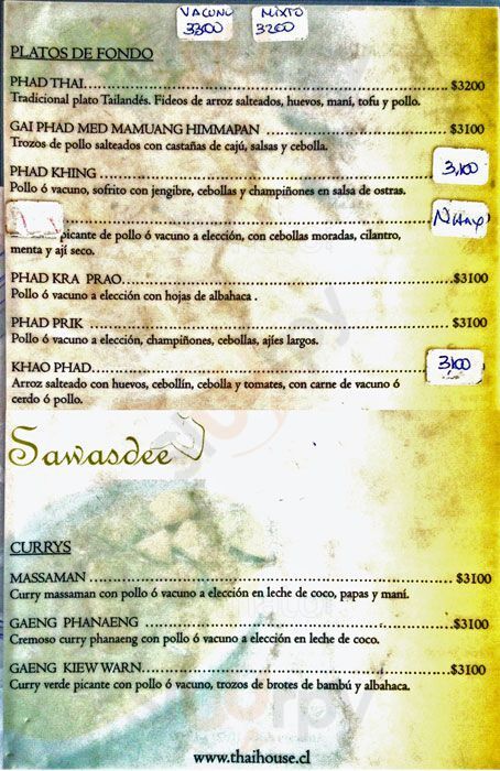 Sawasdee Santiago Menu - 1