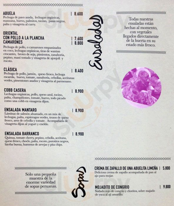 Tanta Santiago Menu - 1