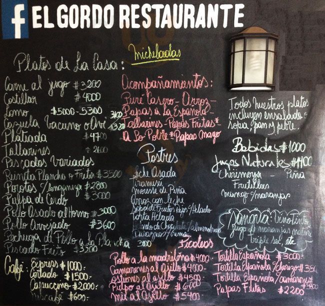 Restaurante El Gordo Santiago Menu - 1