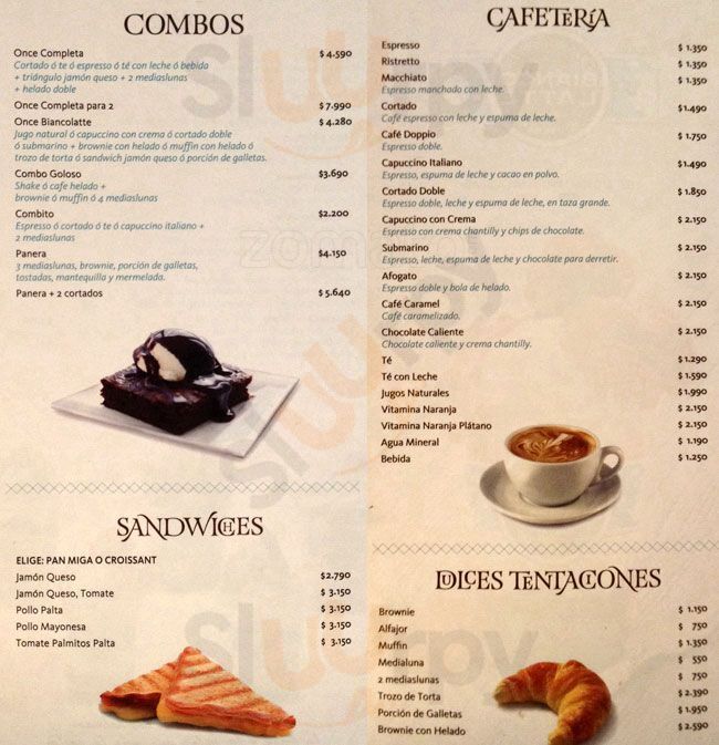 Bianco Latte Santiago Menu - 1