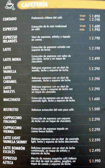 Tavelli Santiago Menu - 1