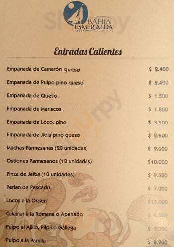 Bahia Esmeralda Santiago Menu - 1