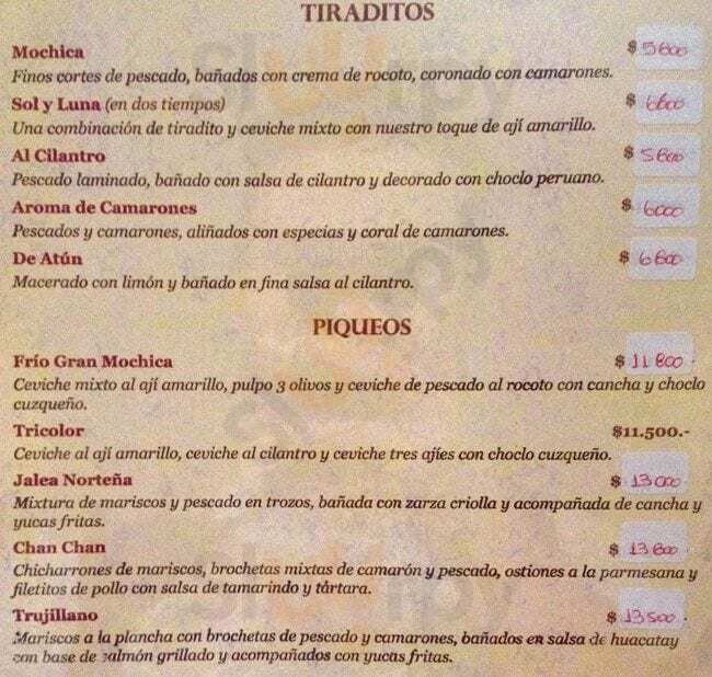 Mochica Santiago Menu - 1