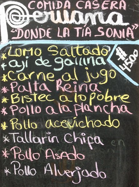 Donde La Tia Sonia Santiago Menu - 1