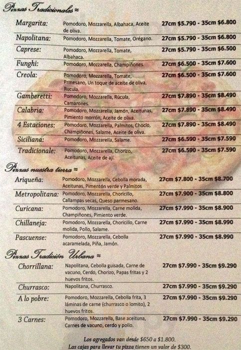 La Pica De Los Cunados Santiago Menu - 1