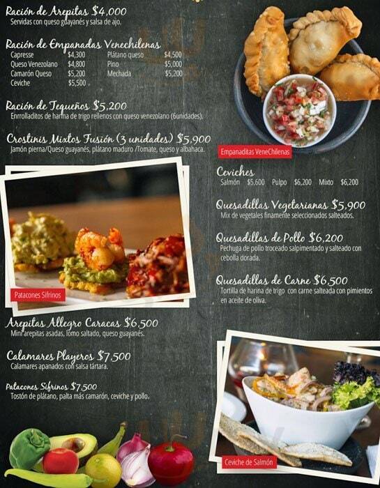 Allegro Caracas Santiago Menu - 1