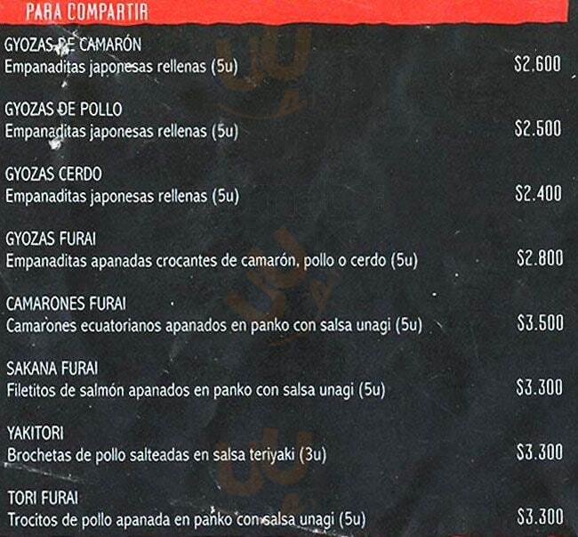 Unagi Sushi Santiago Menu - 1