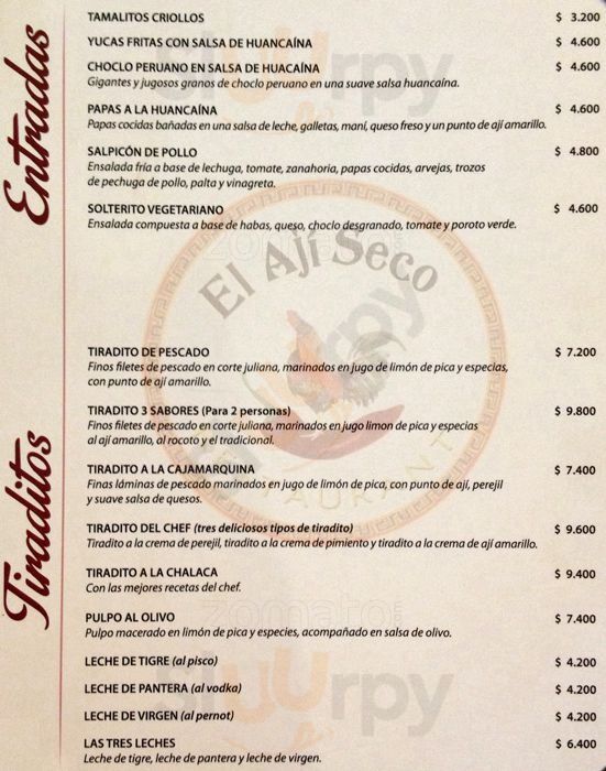 El Ají Seco Restaurant Ii Santiago Menu - 1