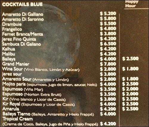 Blue Santiago Menu - 1