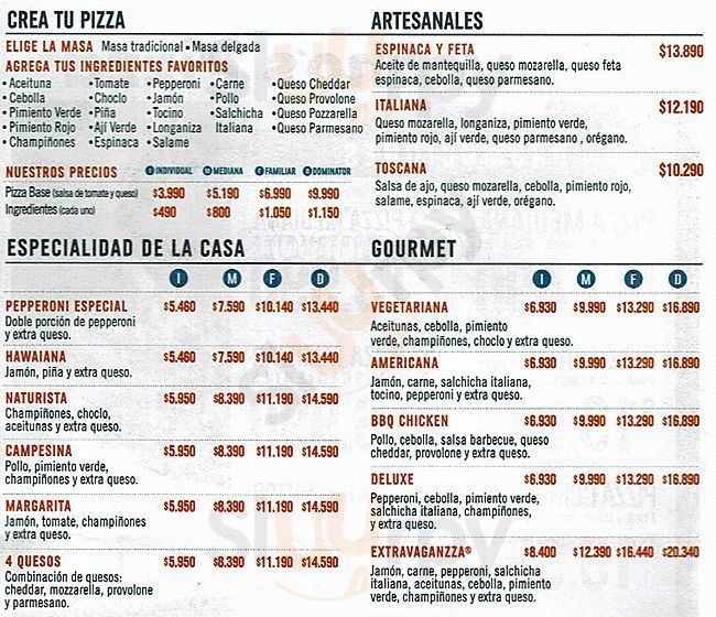 Domino's Pizza Santiago Menu - 1