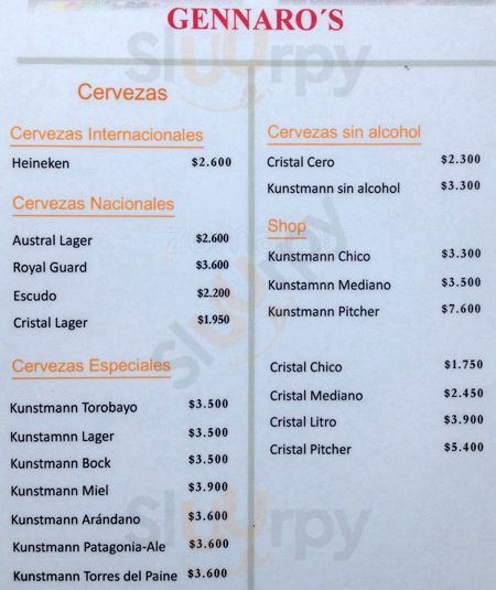 Gennaro's Santiago Menu - 1