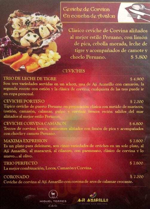 Ají Amarillo Santiago Menu - 1