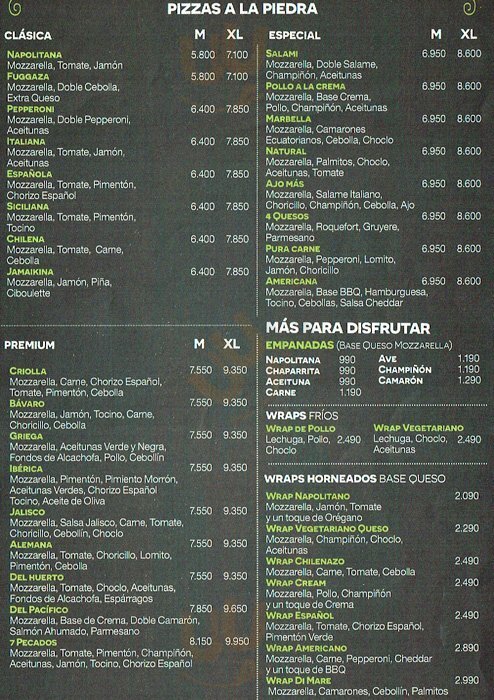 Terceto Pizzería Santiago Menu - 1