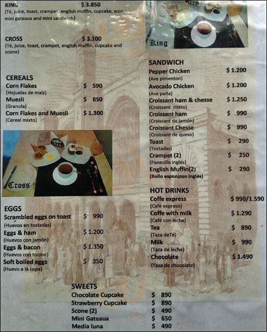 King’s Cross Santiago Menu - 1