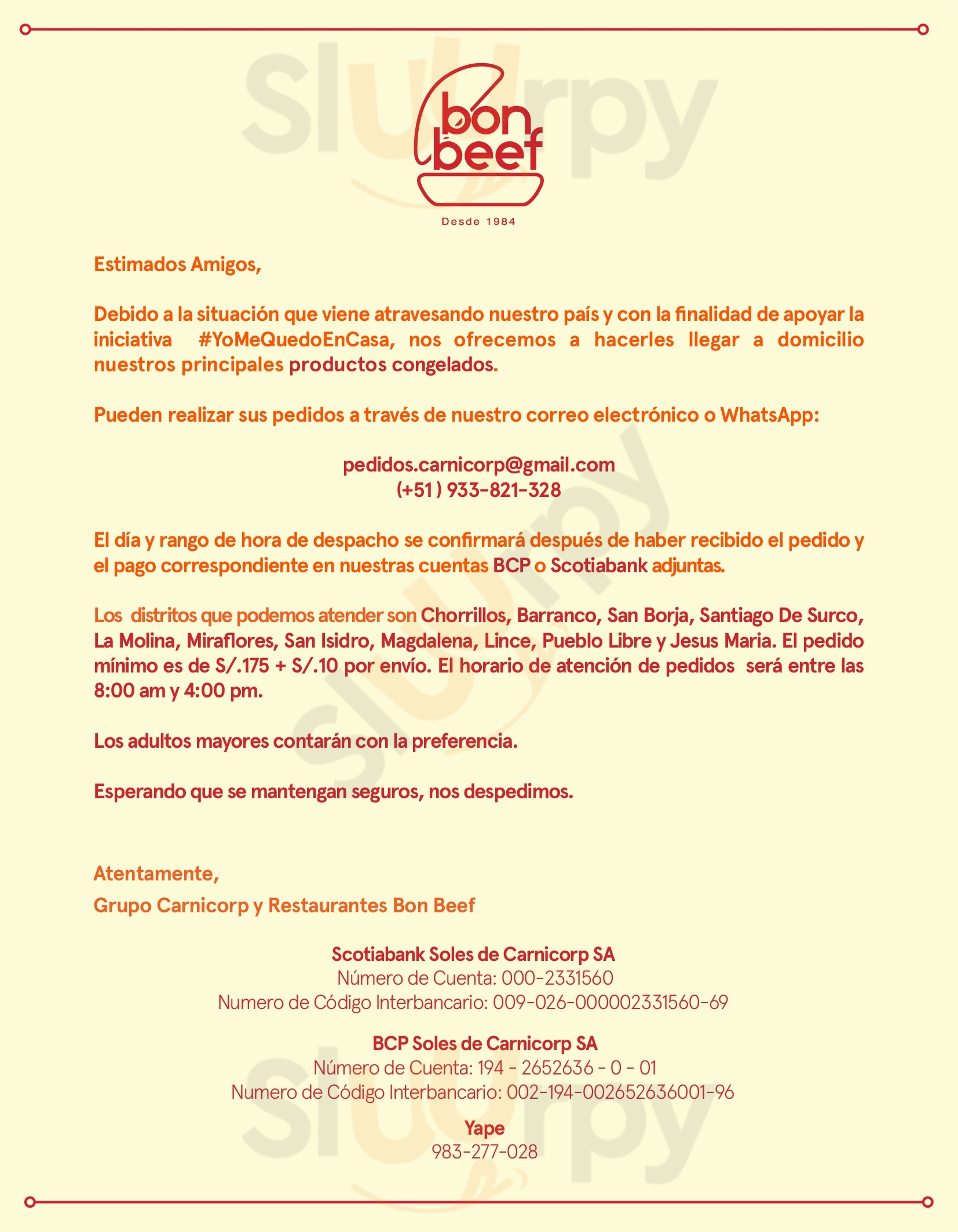 Bon Beef Magdalena Lima Menu - 1