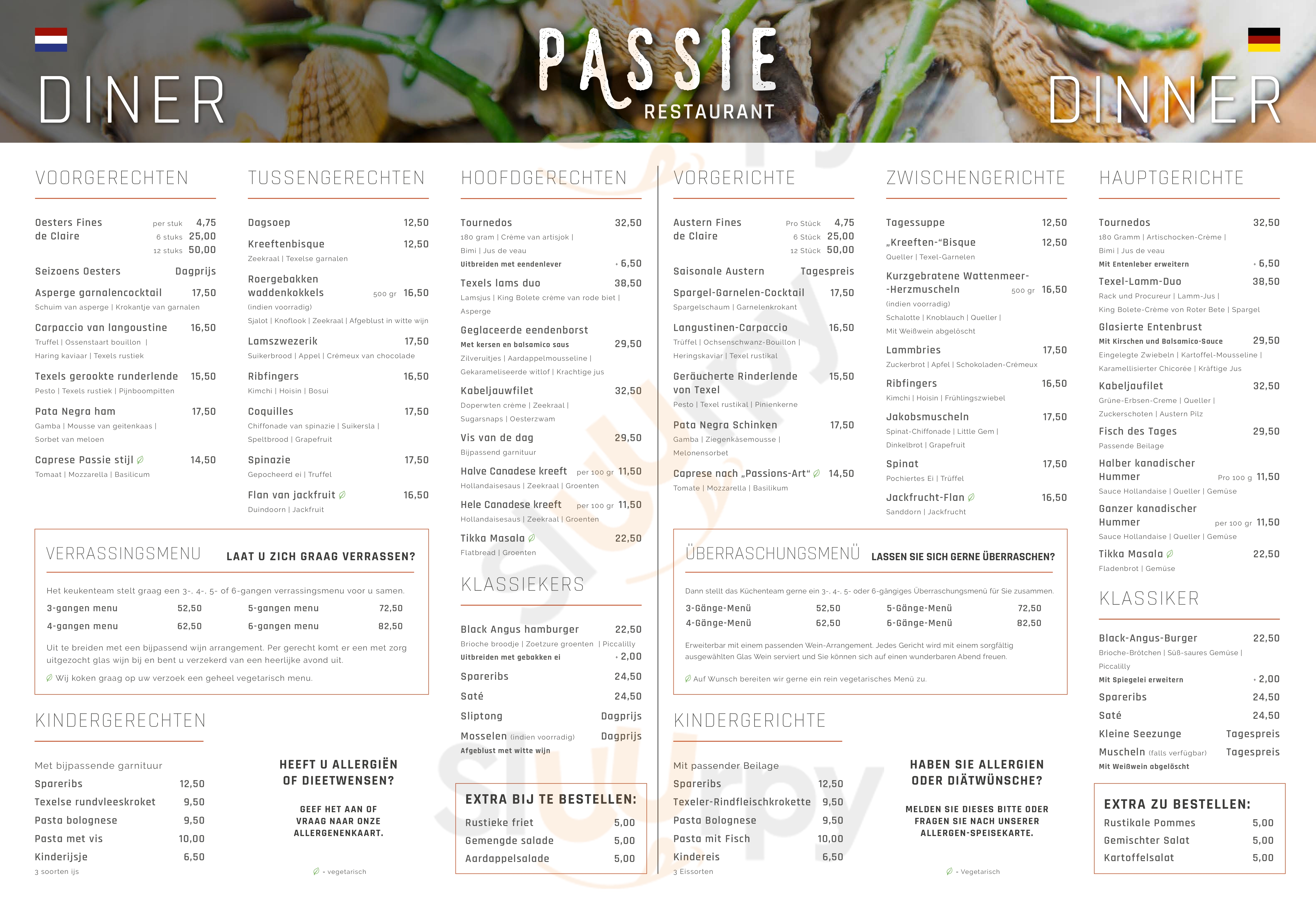 Passie Restaurant De Koog Menu - 1