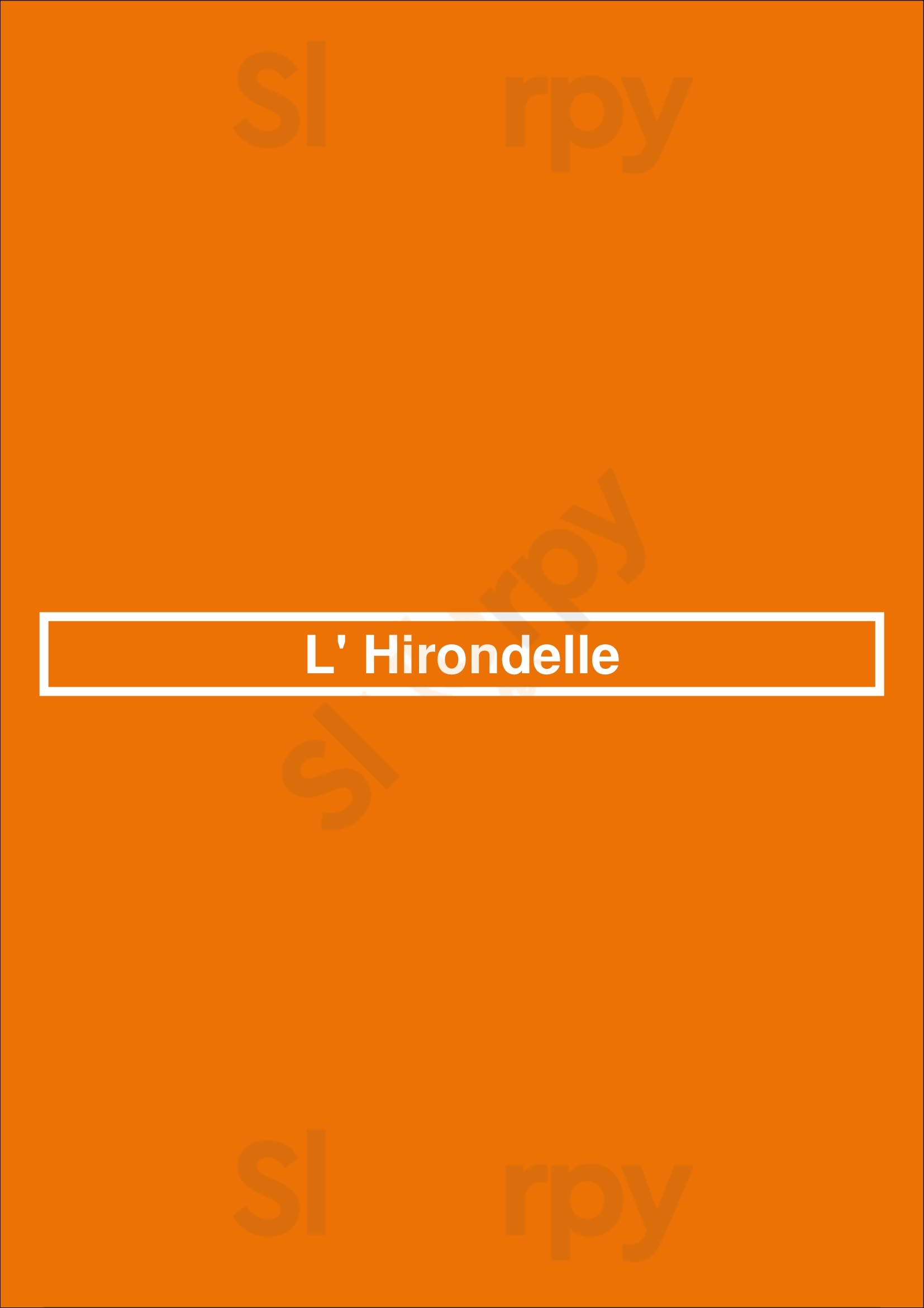 L' Hirondelle Hoofddorp Menu - 1