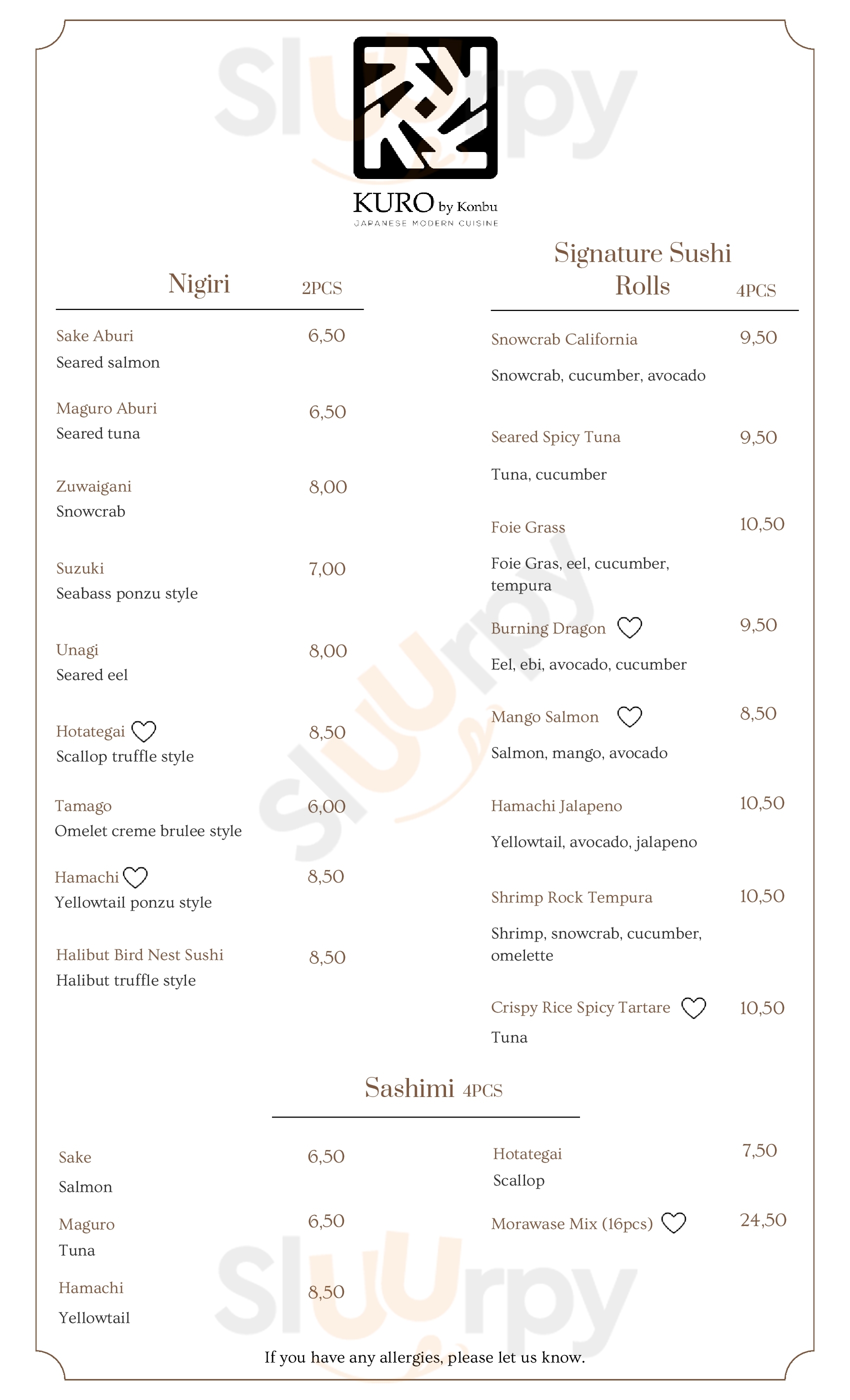 Main Menu - Konbu Sushi