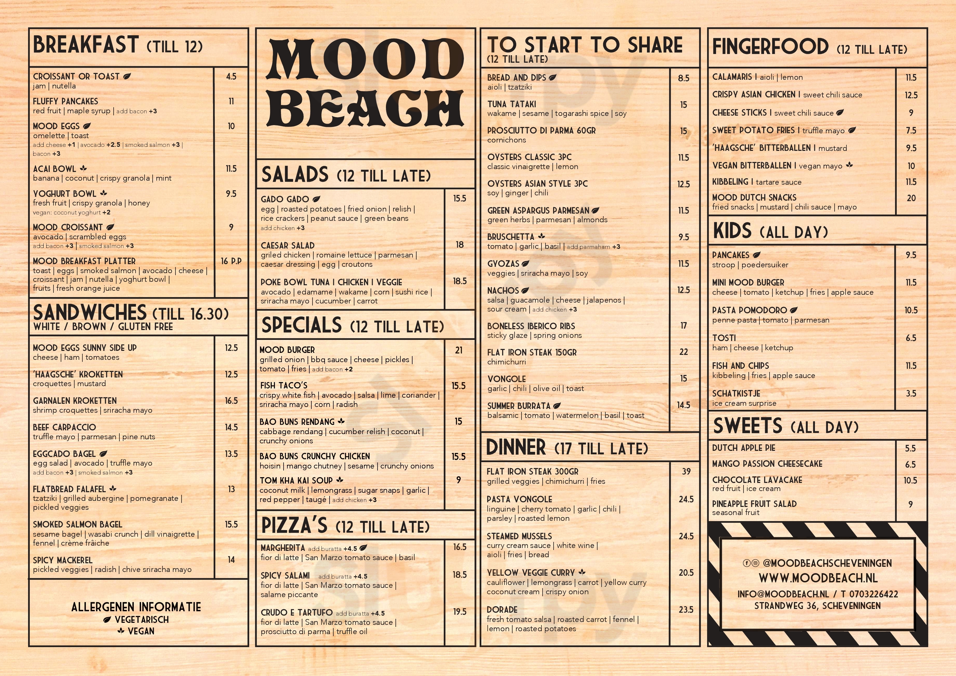 Mood Beach Scheveningen Menu - 1