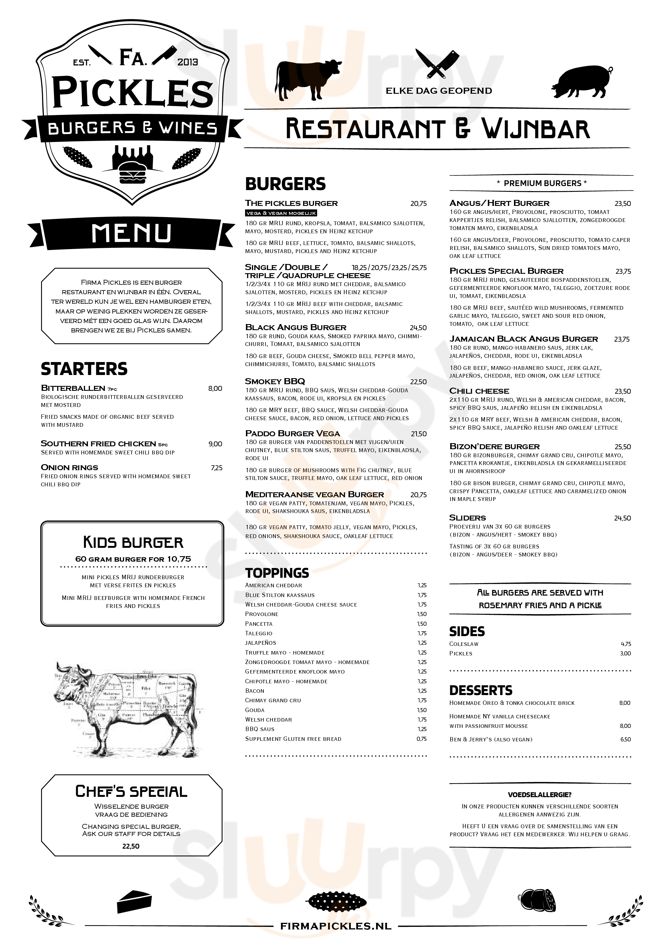 Firma Pickles De Pier Scheveningen Menu - 1