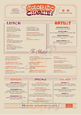 Colorado Charlie menu