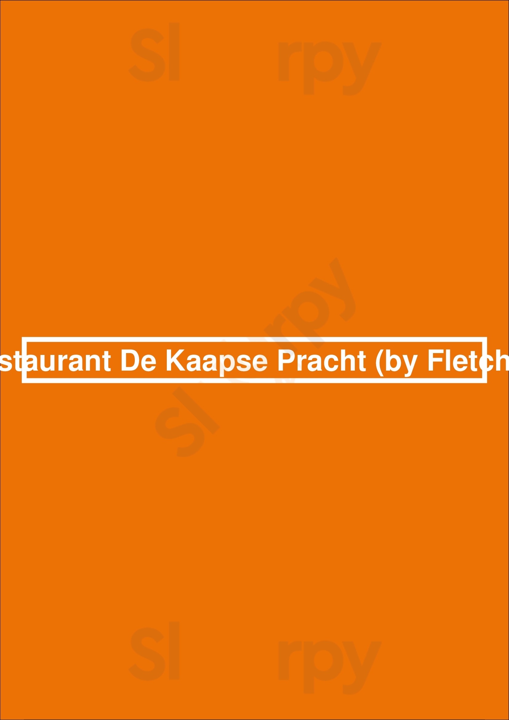 Restaurant De Kaapse Pracht (by Fletcher) Hollum Menu - 1