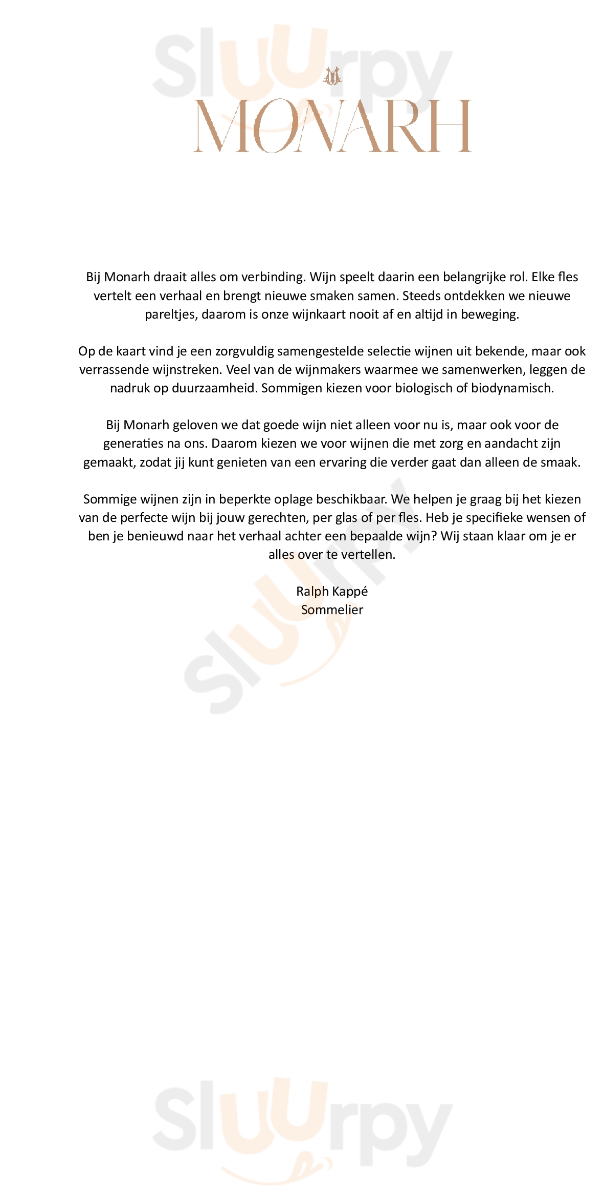 Restaurant Monarh Tilburg Menu - 1