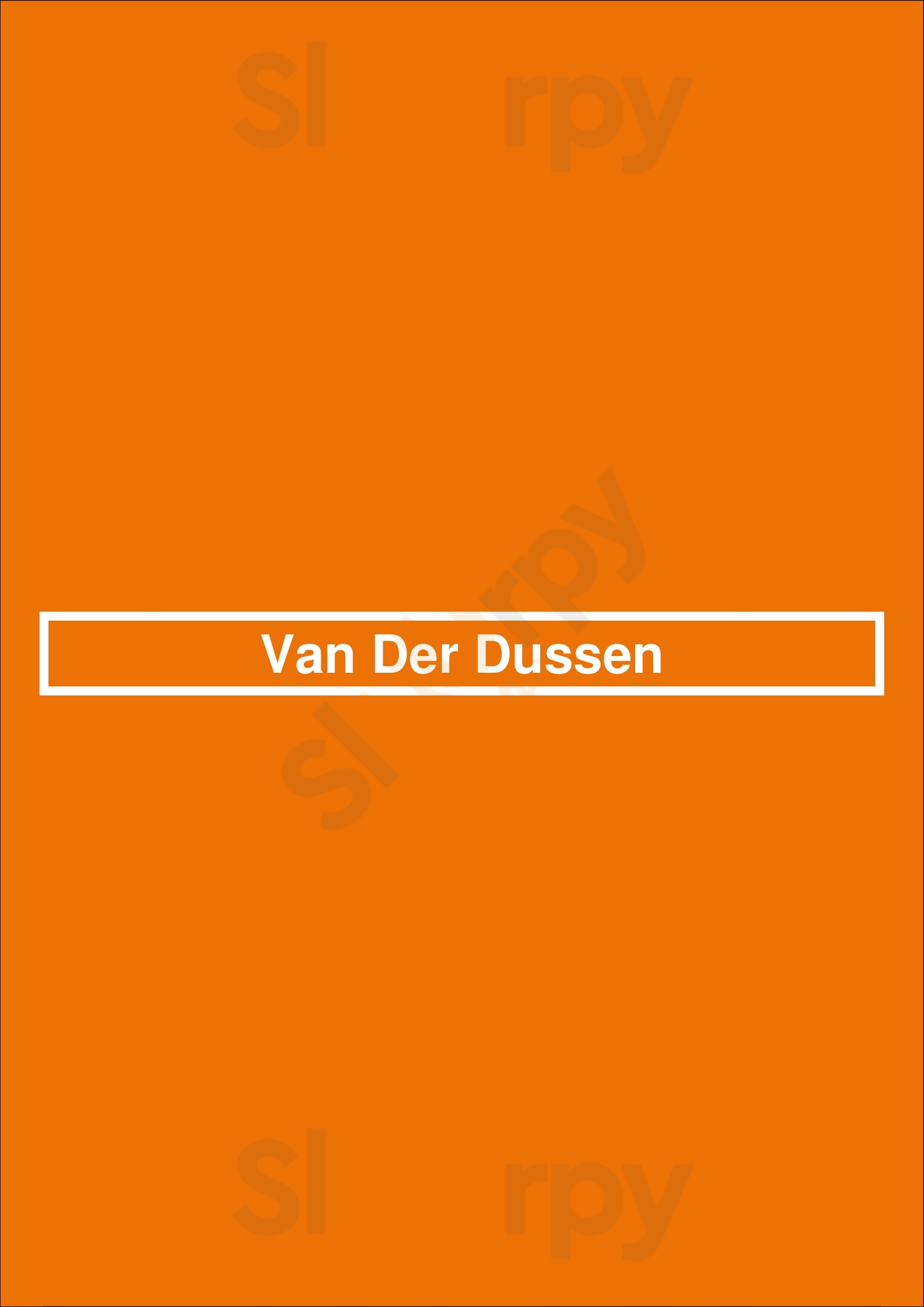 Van Der Dussen Delft Menu - 1
