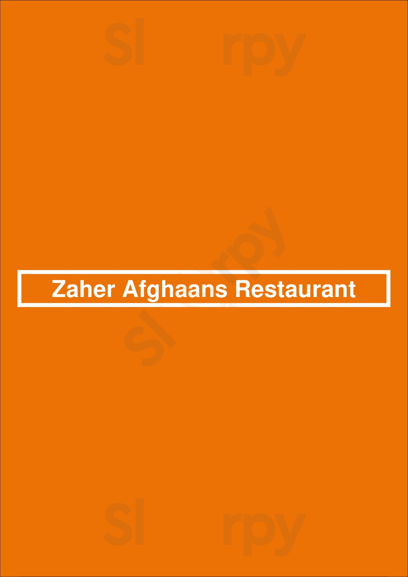 Zaher Afghaans Restaurant Den Bosch Menu - 1