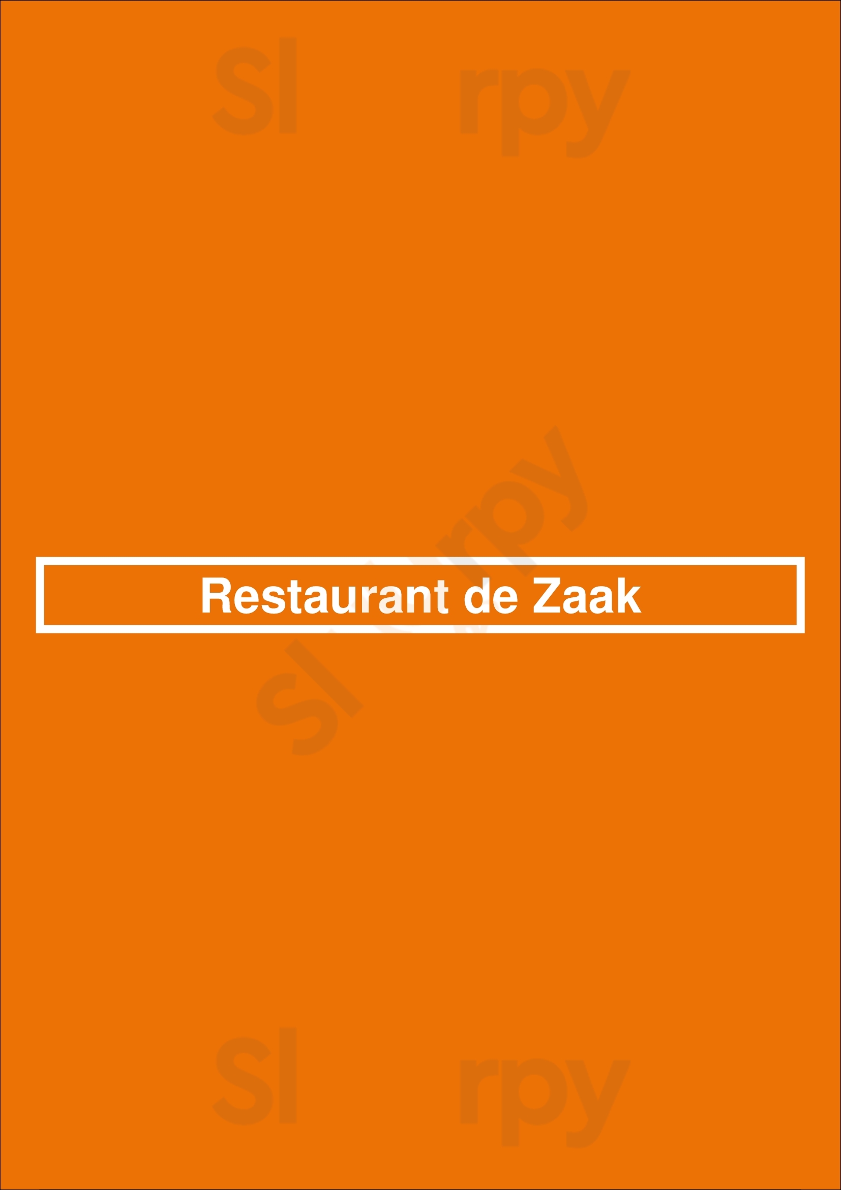 Restaurant De Zaak Doetinchem Menu - 1