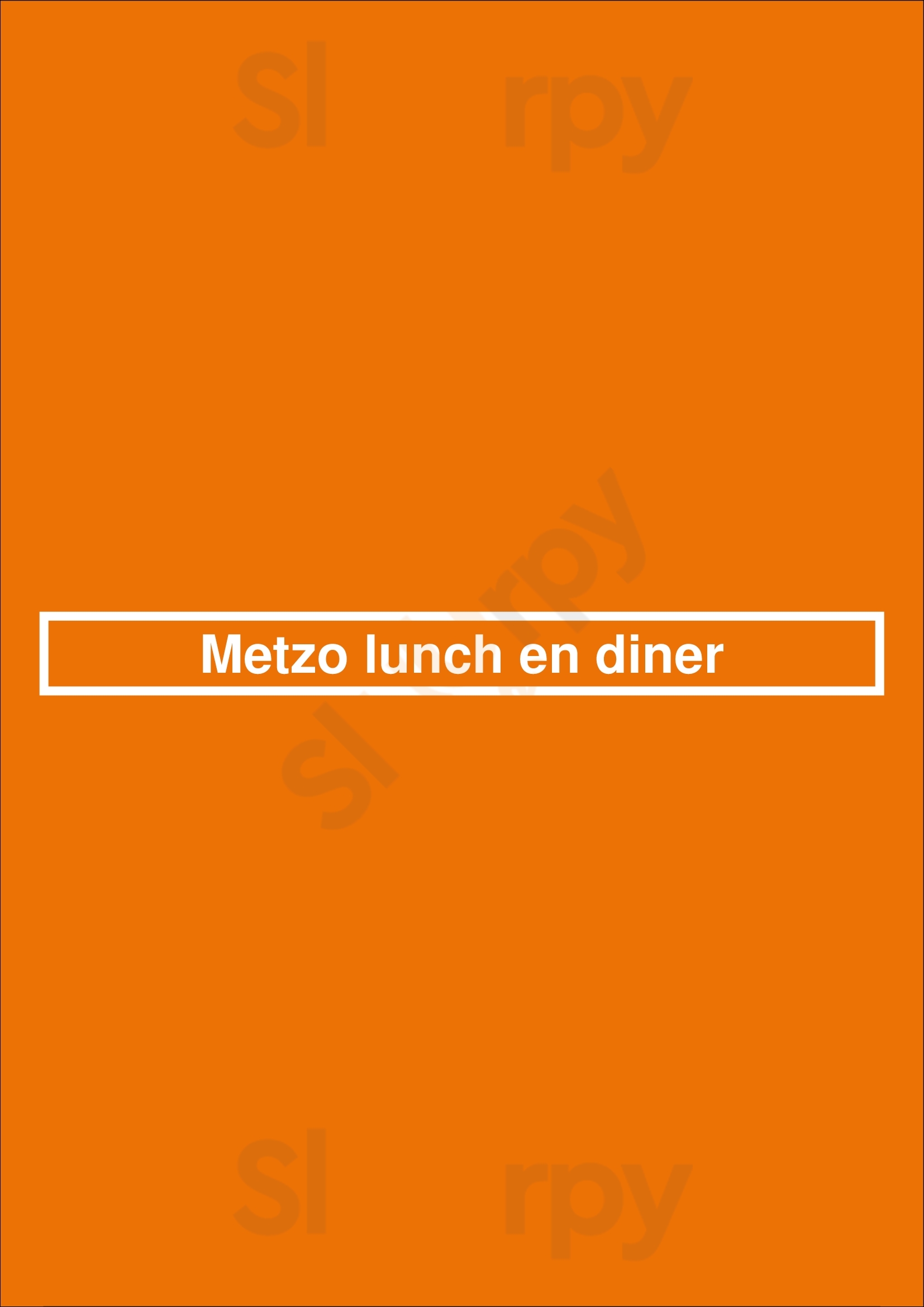Metzo Lunch En Diner Haarlem Menu - 1