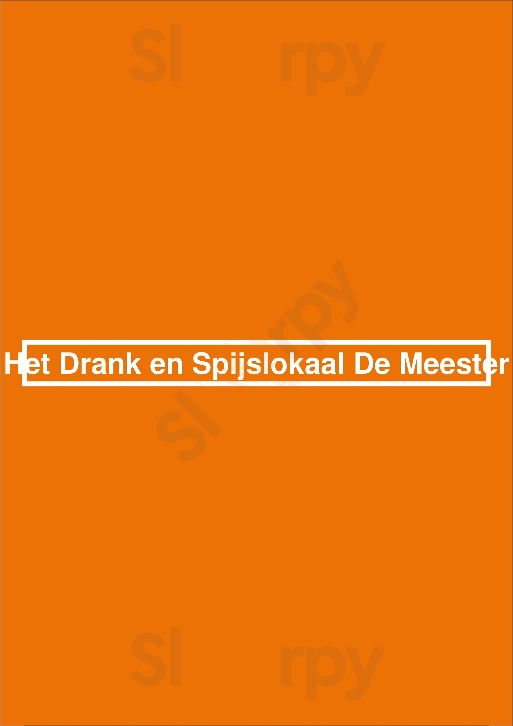 Het Drank En Spijslokaal De Meester Zandvoort Menu - 1