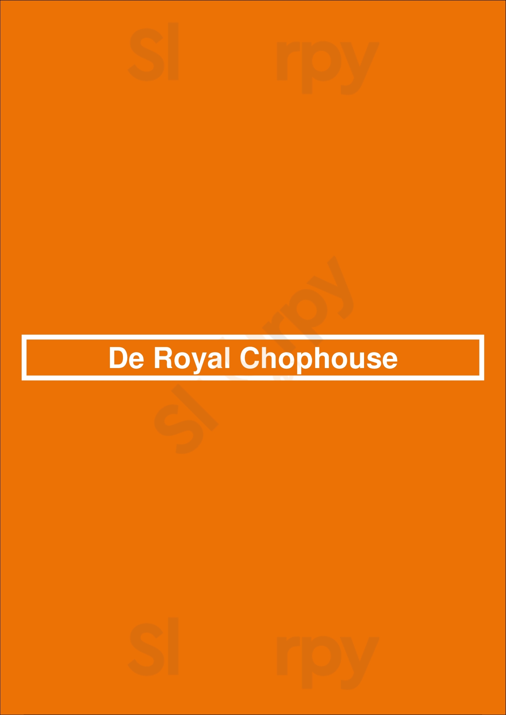 De Royal Chophouse Amsterdam Menu - 1